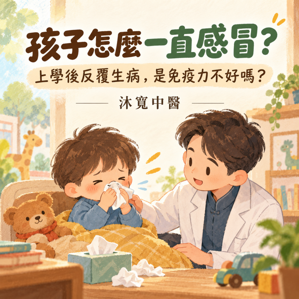 板橋兒童中醫|孩子怎麼一直感冒?上學後反覆生病,是免疫力不好嗎? 沐寬中醫診所 沐寬中醫診所